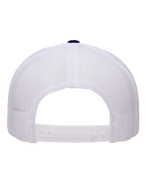 Five-Panel Retro Trucker Cap - Navy/ White Back