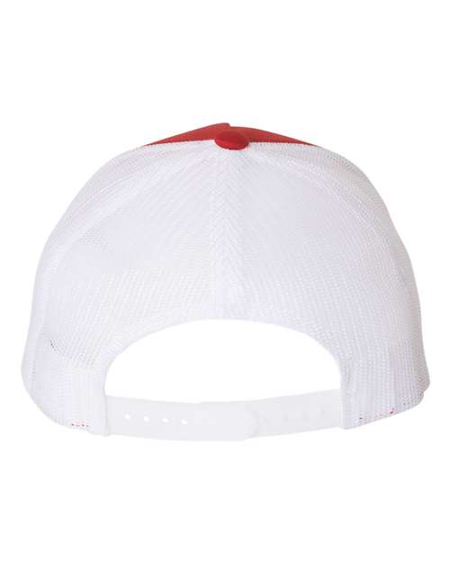 Five-Panel Retro Trucker Cap - Red/ White Back