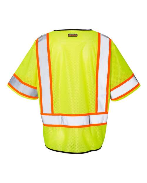 Kishigo Unisex Class 3 Mesh Zippered Vest - Back
