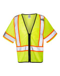 Kishigo Unisex Class 3 Mesh Zippered Vest - Lime Front