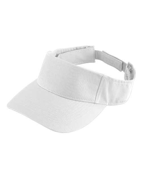 Augusta Sportswear Sport Twill Visor - White Front