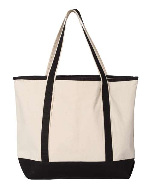 34.6L Large Canvas Deluxe Tote - Natural/ Black Back