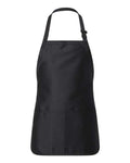 Full-Length Apron with Pouch Pocket - Black Front