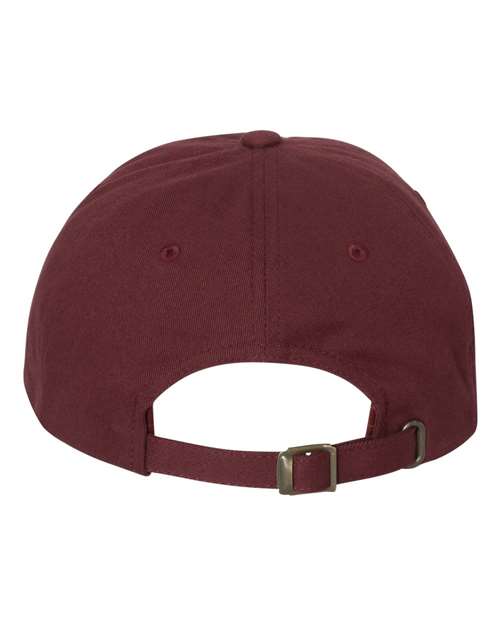 Peached Cotton Twill Dad Hat - Maroon Back