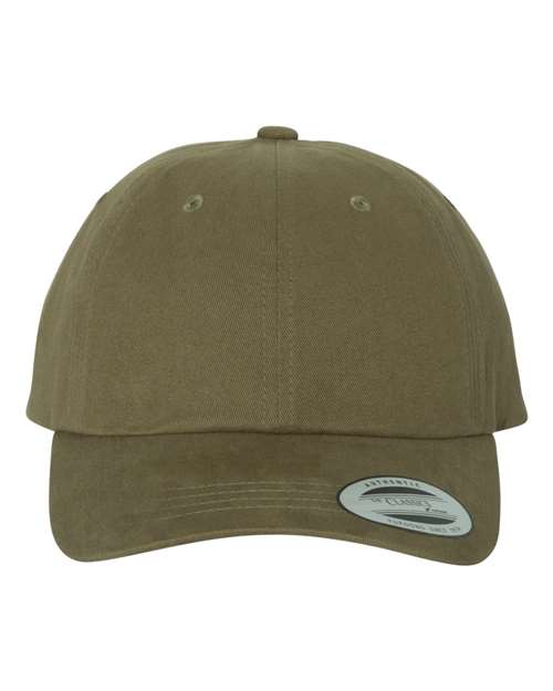 Peached Cotton Twill Dad Hat - Loden Front