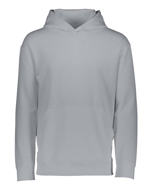 Augusta Sportswear Youth Wicking Fleece Hooded Sweatshirt - Athletic Grey Front