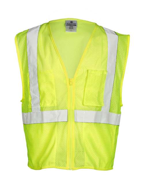 Kishigo Unisex Self Extinguishing Mesh Vest - Lime Front