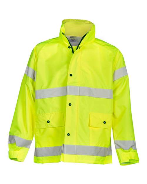 Kishigo Unisex Storm Stopper Rainwear Jacket - Lime Front
