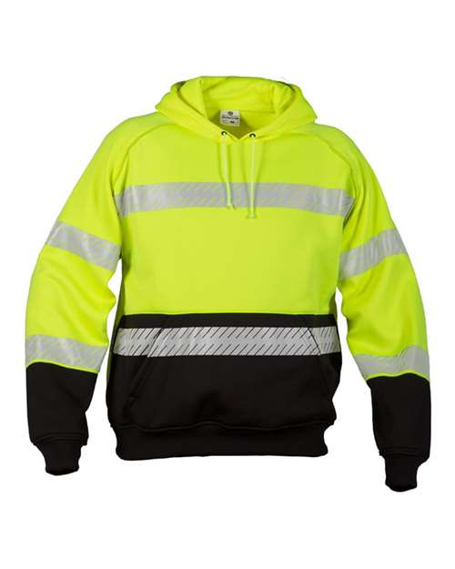 Kishigo Unisex Premium Black Series® Pull Over Hooded Sweatshirt - Lime Front