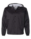 Augusta Sportswear Unisex Hooded Coach's Jacket - Black Front