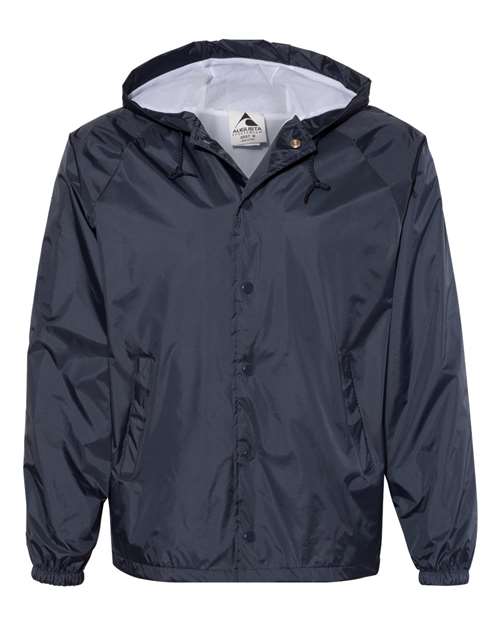 Augusta Sportswear Unisex Hooded Coach's Jacket - Navy Front