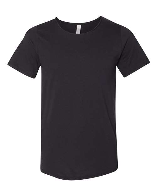 BELLA + CANVAS Unisex Raw Neck Tee - Black Front