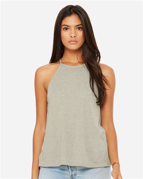 BELLA + CANVAS Women's Flowy High-Neck Tank - Model Front