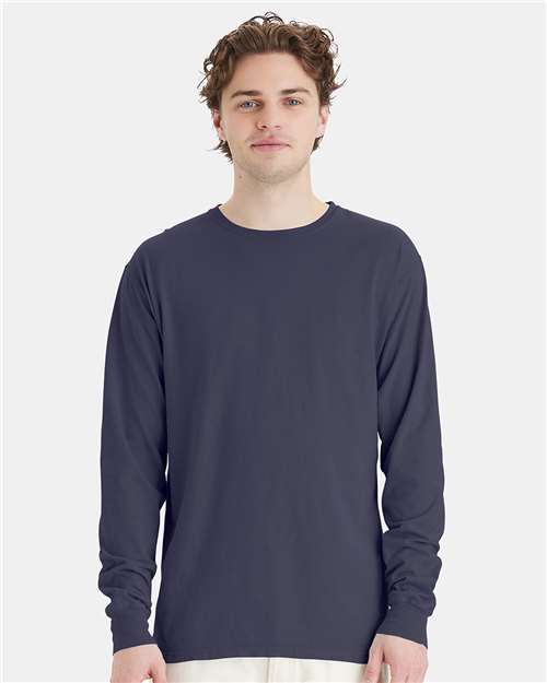 ComfortWash by Hanes Unisex Garment-Dyed Long Sleeve T-Shirt - Model Front