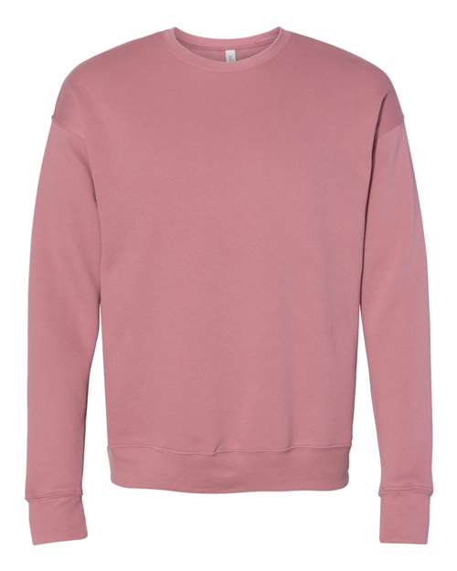 BELLA + CANVAS Unisex Sponge Fleece Drop Shoulder Crewneck Sweatshirt - Mauve Front