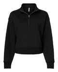 BELLA + CANVAS Women's 10 oz. Heavyweight Half-Zip Pullover - Black Front