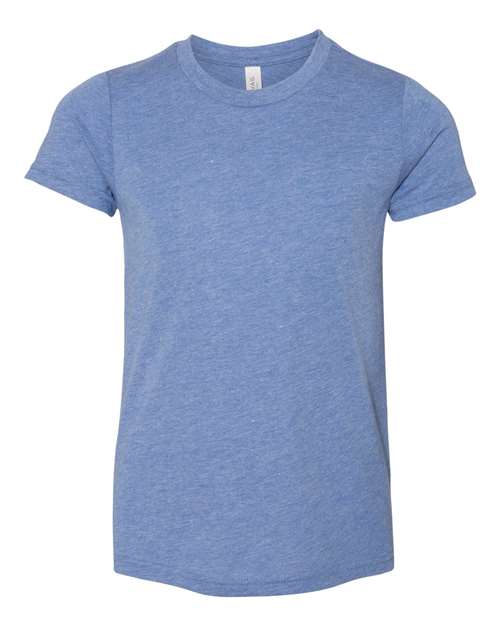 BELLA + CANVAS Youth Triblend Tee - Blue Triblend Front