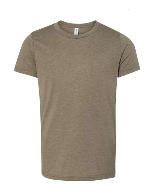BELLA + CANVAS Youth Triblend Tee - Olive Triblend Front