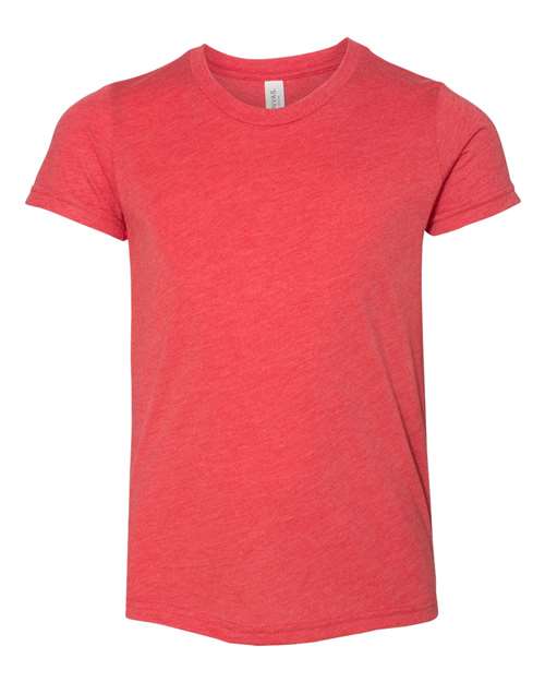 BELLA + CANVAS Youth Triblend Tee - Red Triblend Front