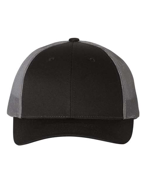 Richardson Low Pro Trucker Cap - Black/ Charcoal Front