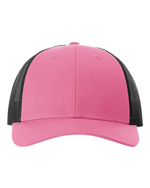 Richardson Low Pro Trucker Cap - Hot Pink/ Black Front