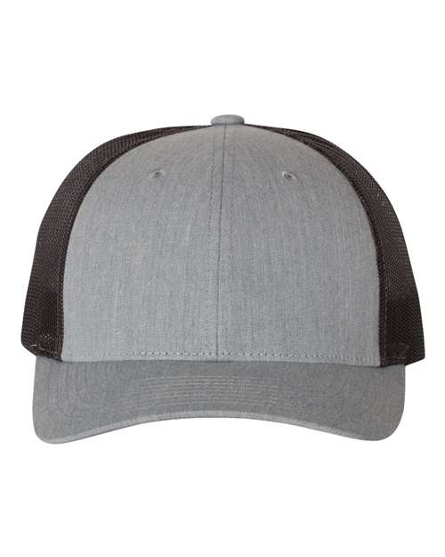 Richardson Low Pro Trucker Cap - Heather Grey/ Dark Charcoal Front