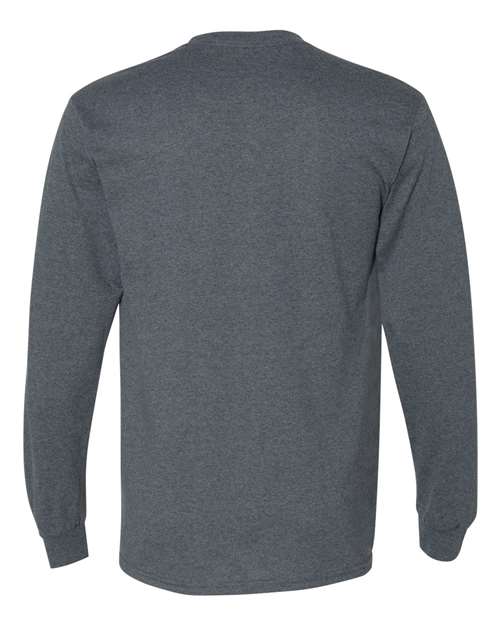 Unisex DryBlend® 50/50 Long Sleeve T-Shirt - Dark Heather Back