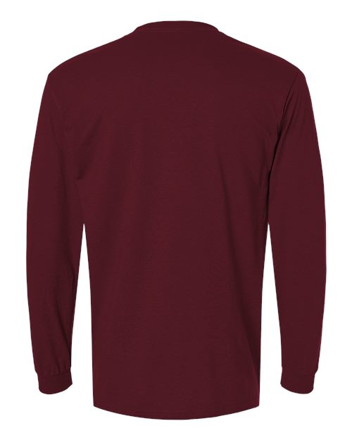 Unisex DryBlend® 50/50 Long Sleeve T-Shirt - Maroon Back