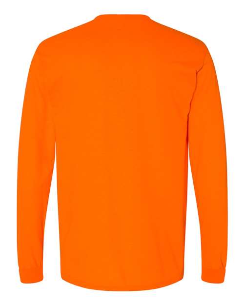 Unisex DryBlend® 50/50 Long Sleeve T-Shirt - Safety Orange Back