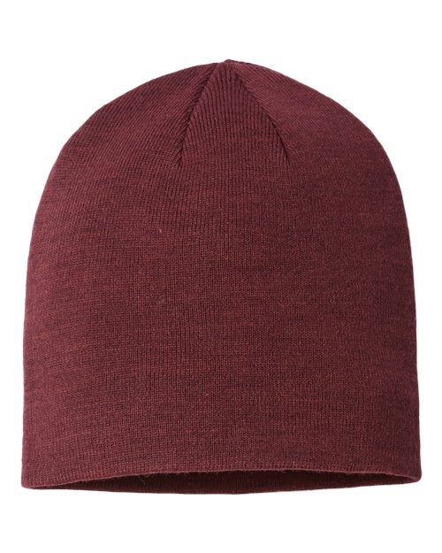 Atlantis Headwear Sustainable Beanie - Burgundy Melange Front