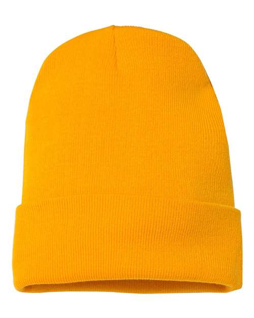 Cuffed Beanie - Gold Front