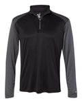Badger Men's Ultimate SoftLock™ Sport Quarter-Zip Pullover - Black/ Graphite Front