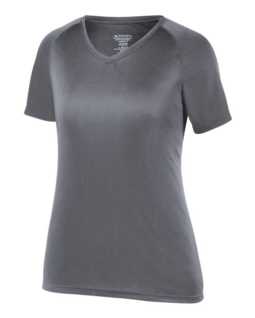 Augusta Sportswear Women's Attain Wicking V-Neck T-Shirt - Graphite Front