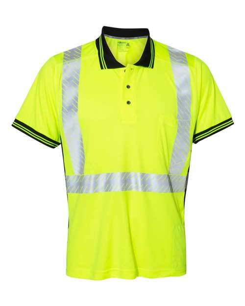 Kishigo Unisex Premium Black Series® High-Performance Polo - Lime Front
