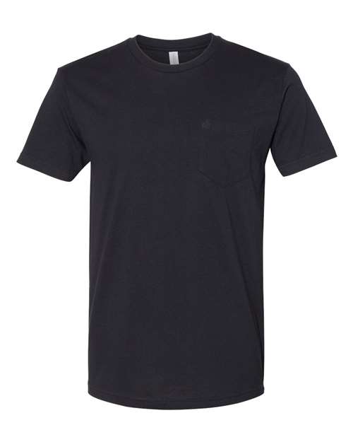 Unisex Cotton Pocket T-Shirt - Black Front