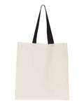 Contrast-Color Handle Tote - Natural/ Black Front
