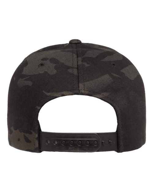Premium Flat Bill Snapback Cap - Multicam Black Back