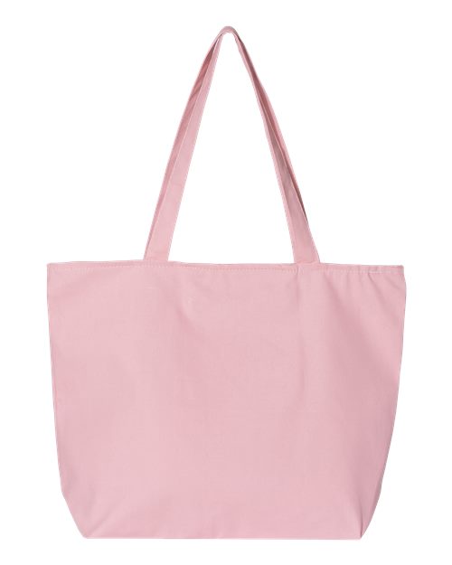 25L Zippered Tote - Light Pink Back