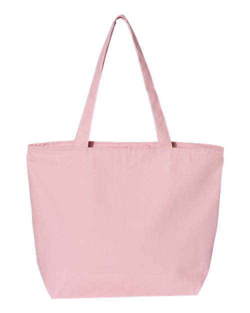 25L Zippered Tote - Light Pink Front