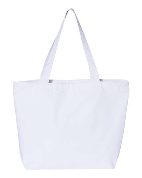 25L Zippered Tote - White Back