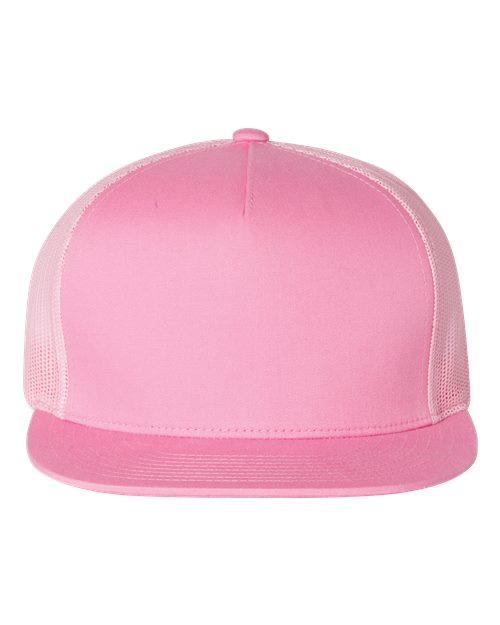 YP Classics Classic Five-Panel Trucker Cap - Pink Front