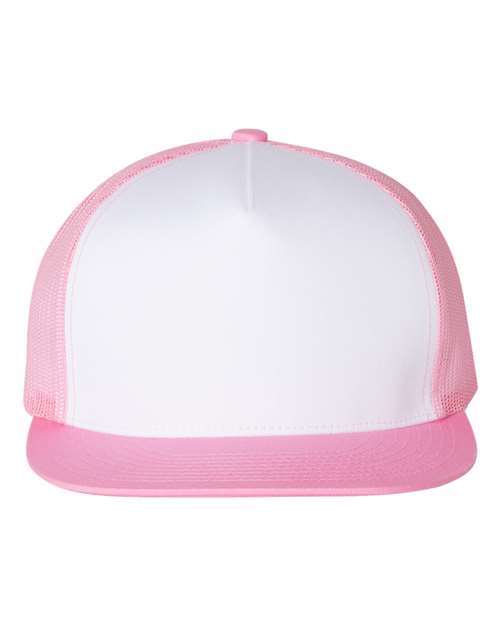 YP Classics Classic Five-Panel Trucker Cap - Pink/ White/ Pink Front