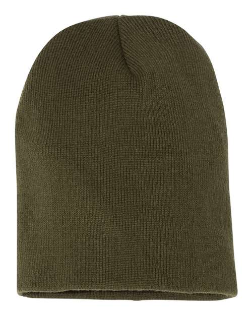 8 1/2" Beanie - Olive Front
