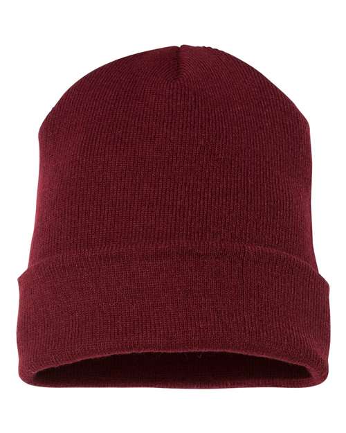Cuffed Beanie - Maroon Back