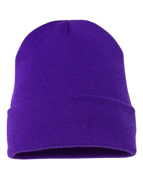 Cuffed Beanie - Purple Front
