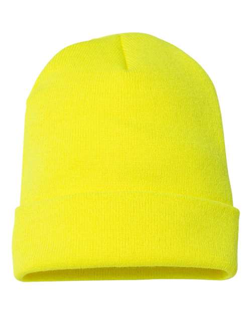 Cuffed Beanie - Safety Yellow Front