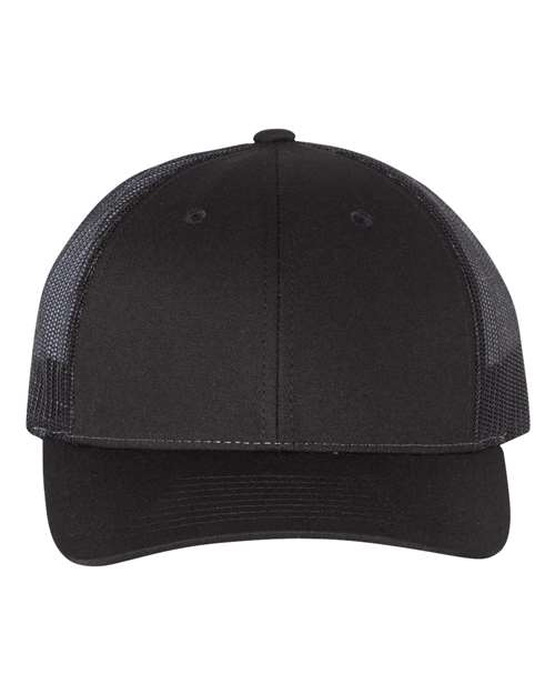 Richardson Low Pro Trucker Cap - Black Front