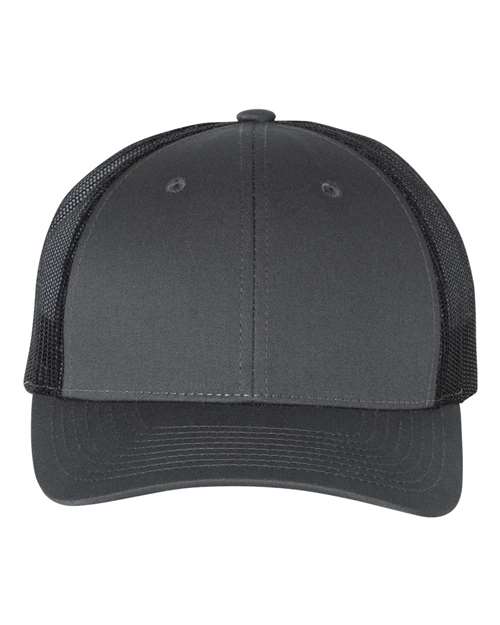 Richardson Low Pro Trucker Cap - Charcoal/ Black Front