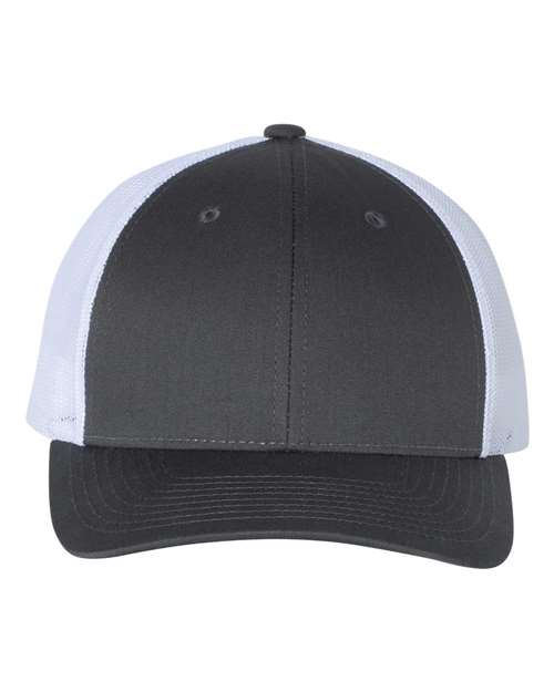 Richardson Low Pro Trucker Cap - Charcoal/ White Front