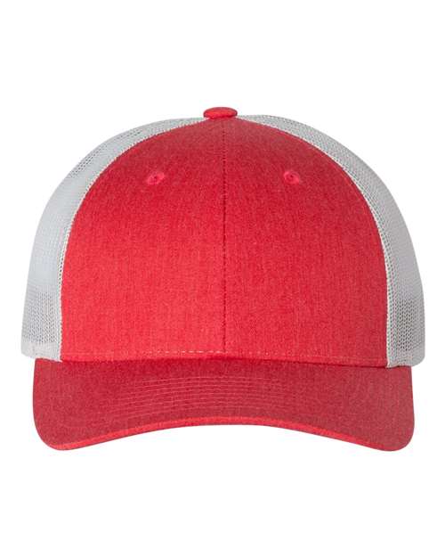 Richardson Low Pro Trucker Cap - Heather Red/ Light Grey Front